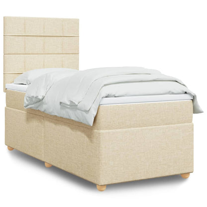 Giroletto a Molle con Materasso Crema 90x190 cm in Tessuto | homemem39
