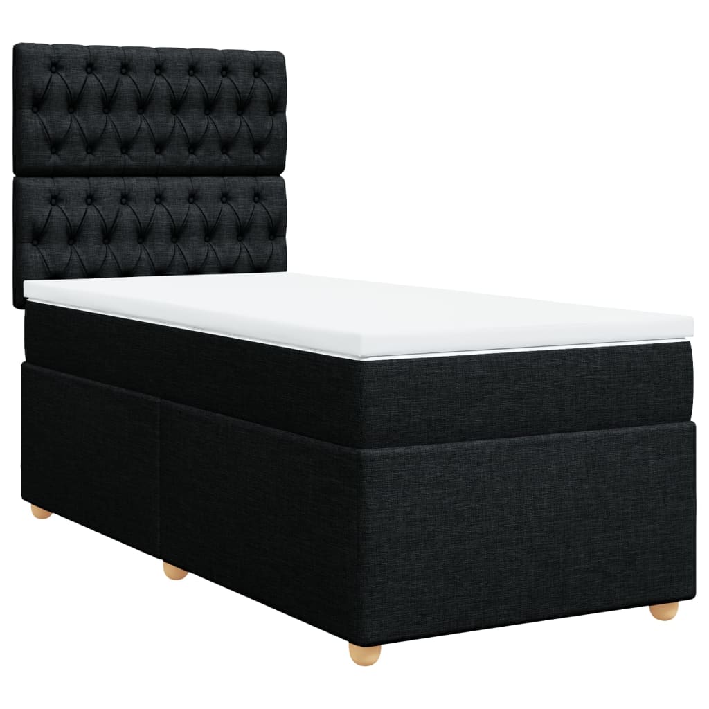 Giroletto a Molle con Materasso Nero 90x190 cm in Tessuto | homemem39