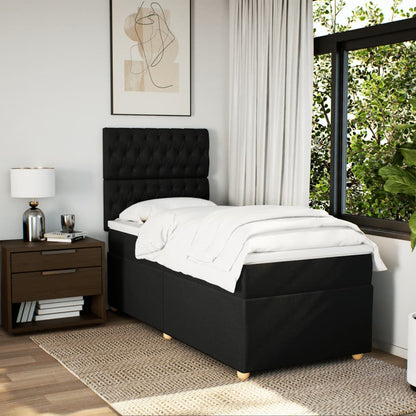 Giroletto a Molle con Materasso Nero 90x190 cm in Tessuto | homemem39