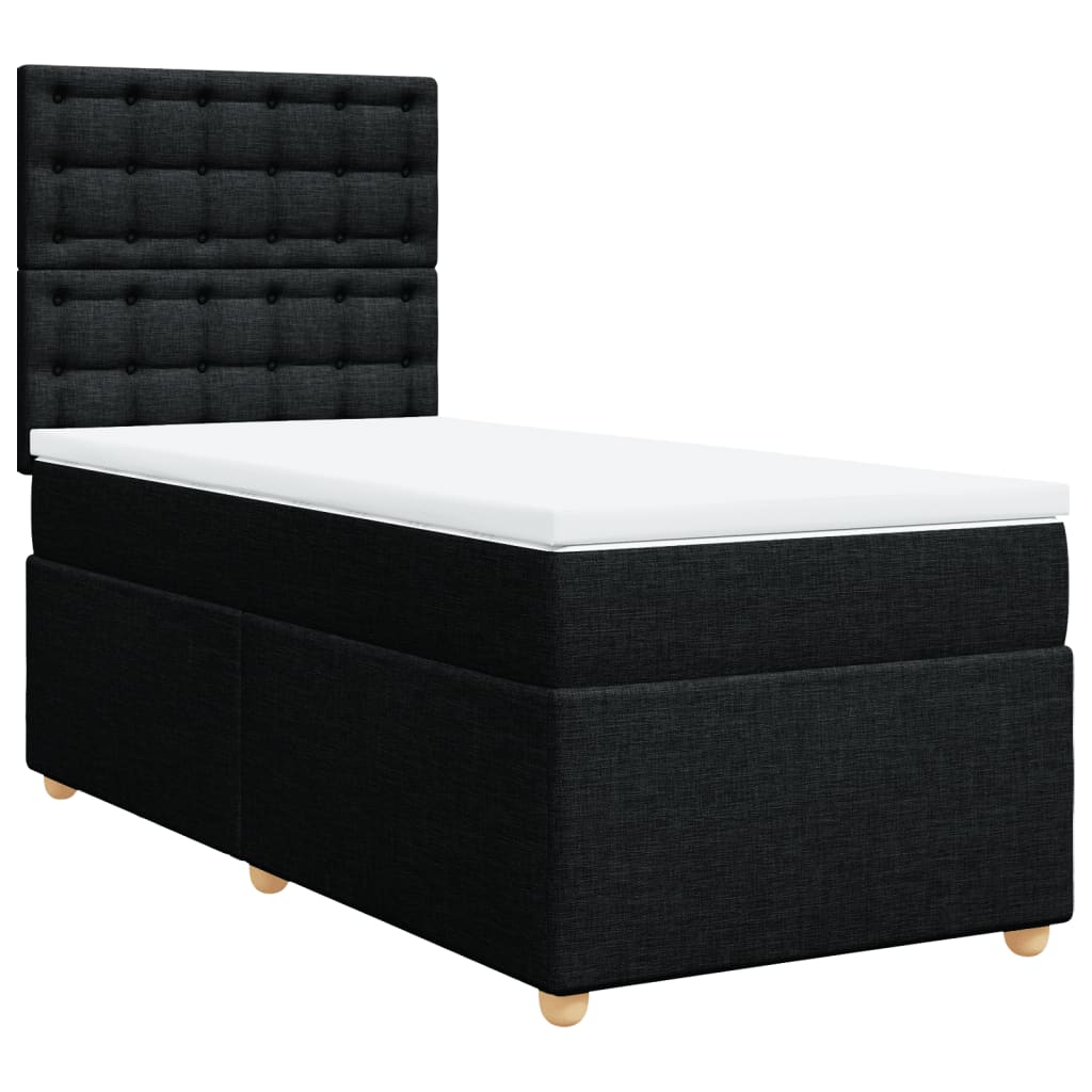 Giroletto a Molle con Materasso Nero 90x190 cm in Tessuto | homemem39