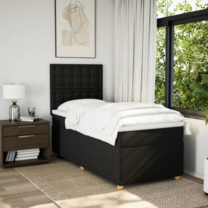 Giroletto a Molle con Materasso Nero 90x190 cm in Tessuto | homemem39