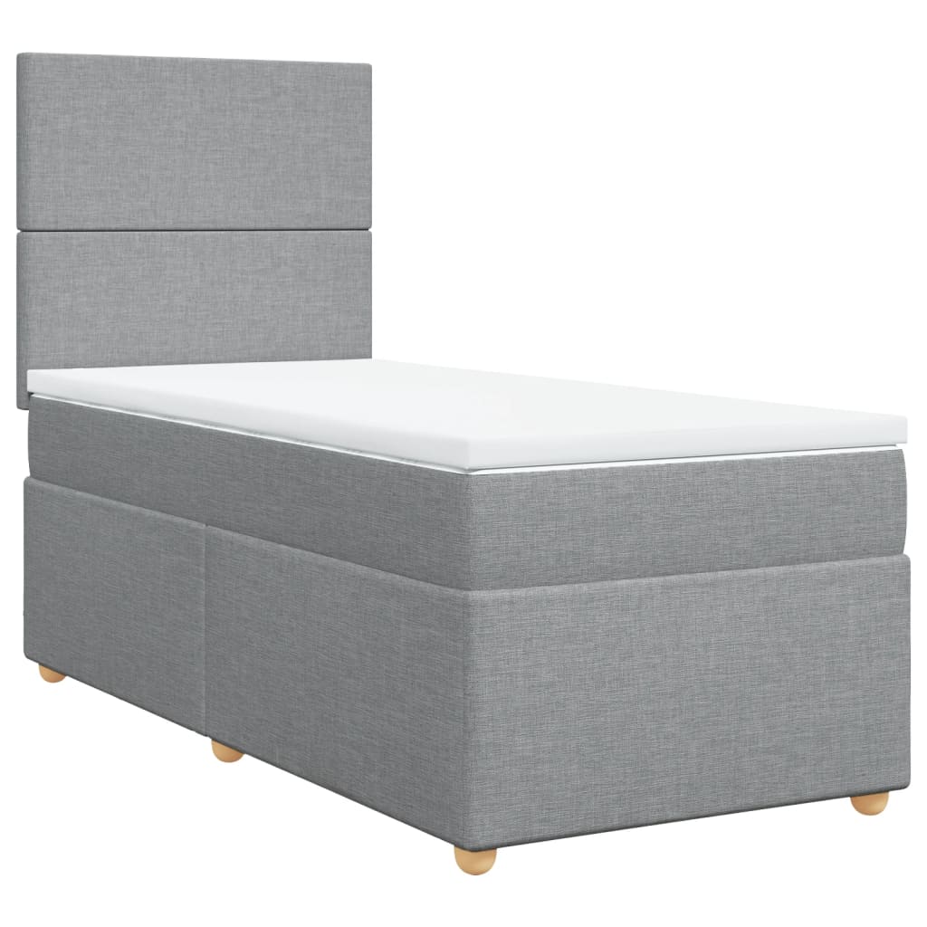 Giroletto a Molle con Materasso Grigio Chiaro 90x200 cm Tessuto | homemem39