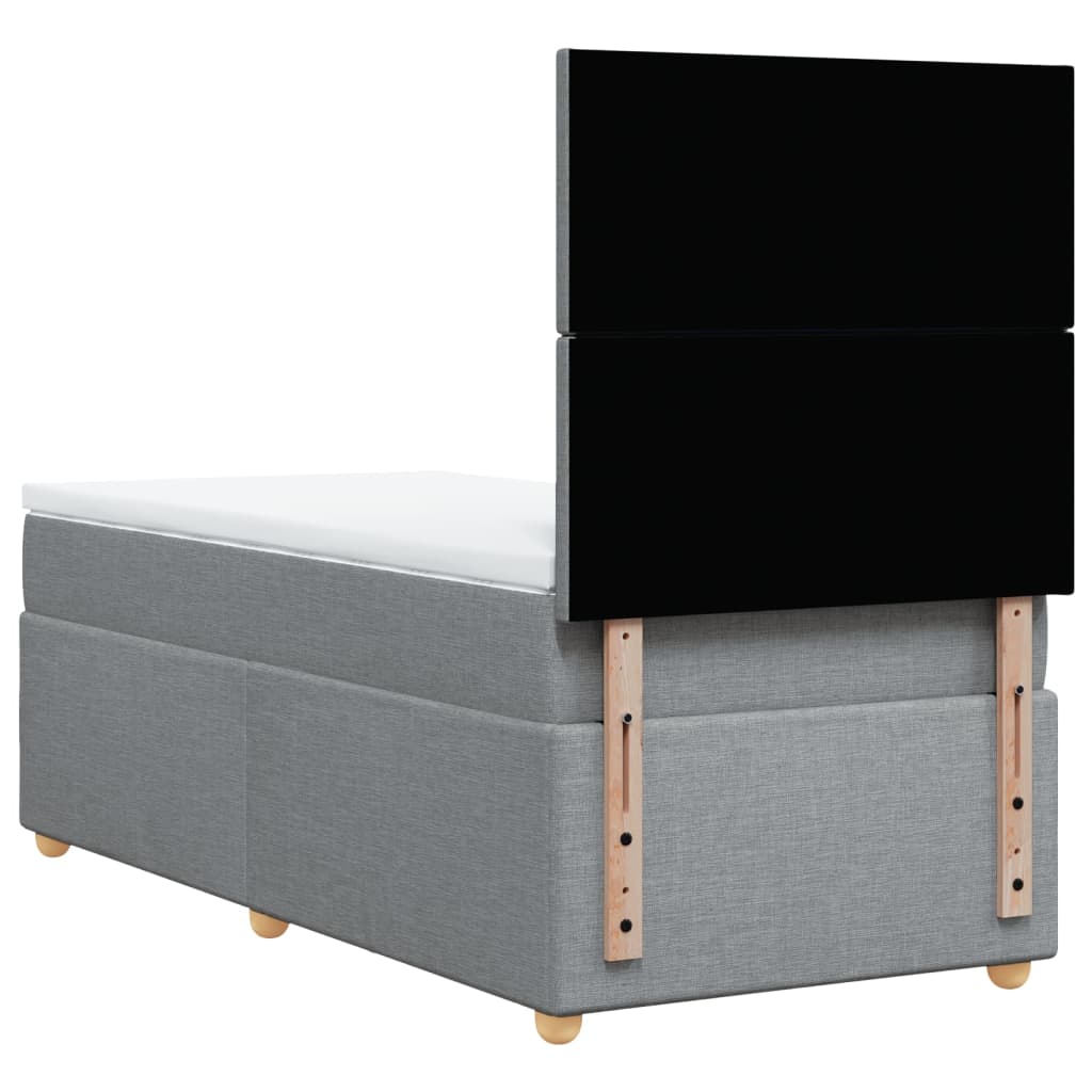 Giroletto a Molle con Materasso Grigio Chiaro 90x200 cm Tessuto | homemem39