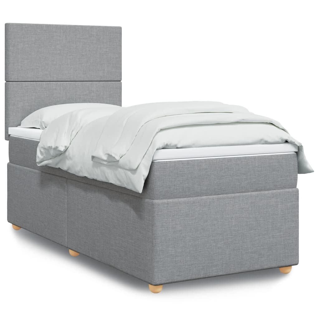 Giroletto a Molle con Materasso Grigio Chiaro 90x200 cm Tessuto | homemem39