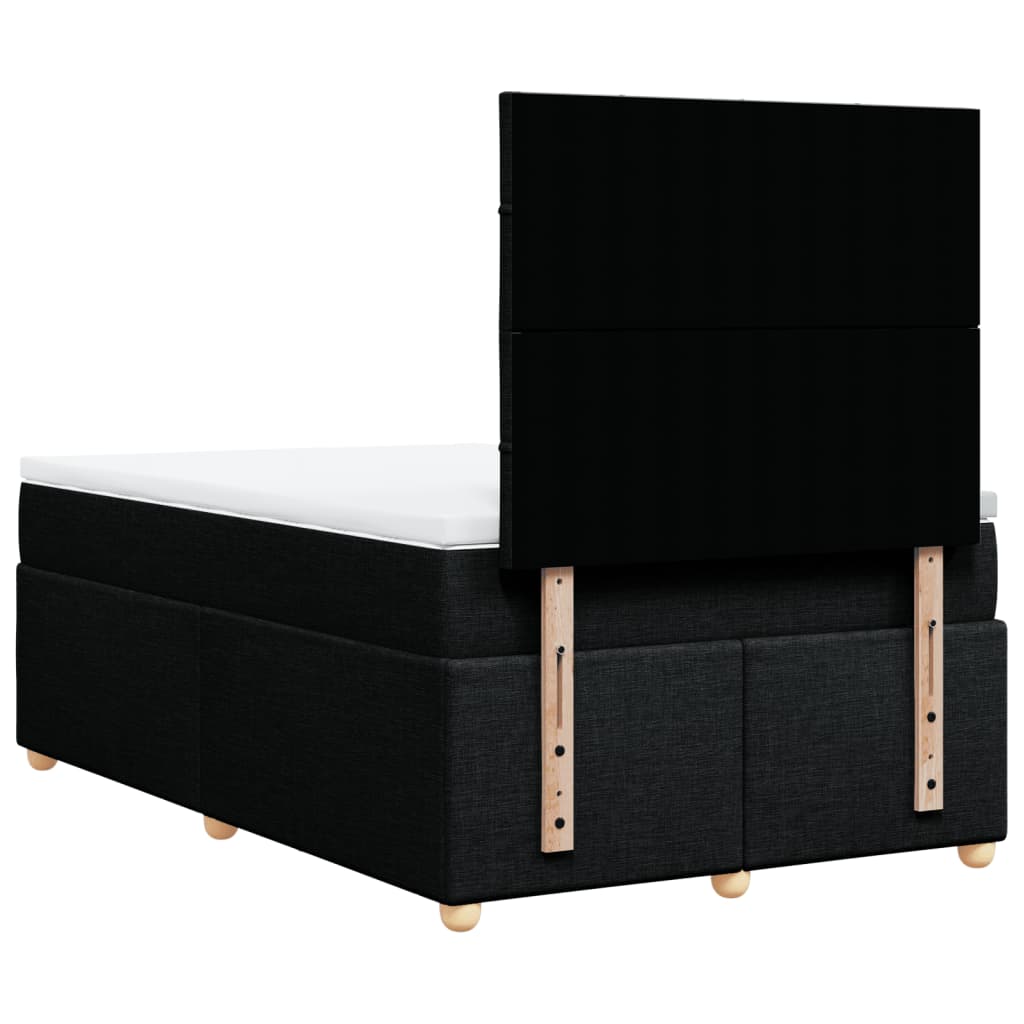 Giroletto a Molle con Materasso Nero 120x190 cm in Tessuto | homemem39