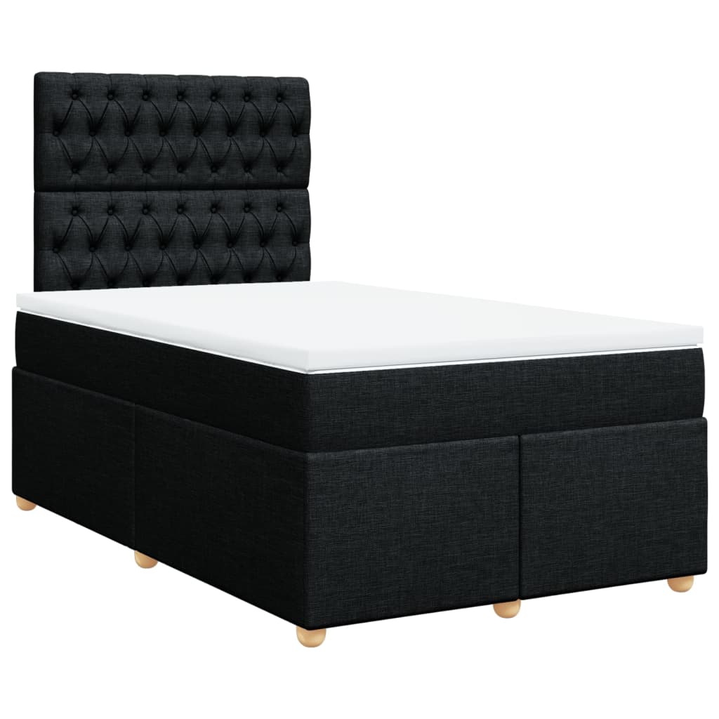 Giroletto a Molle con Materasso Nero 120x190 cm in Tessuto | homemem39