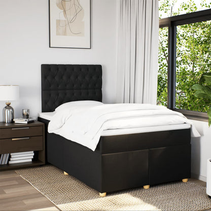 Giroletto a Molle con Materasso Nero 120x190 cm in Tessuto | homemem39