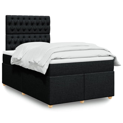 Giroletto a Molle con Materasso Nero 120x190 cm in Tessuto | homemem39