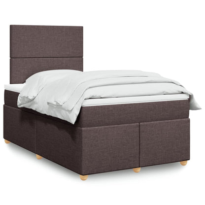 Giroletto a Molle con Materasso Marrone Scuro 120x200cm Tessuto | homemem39
