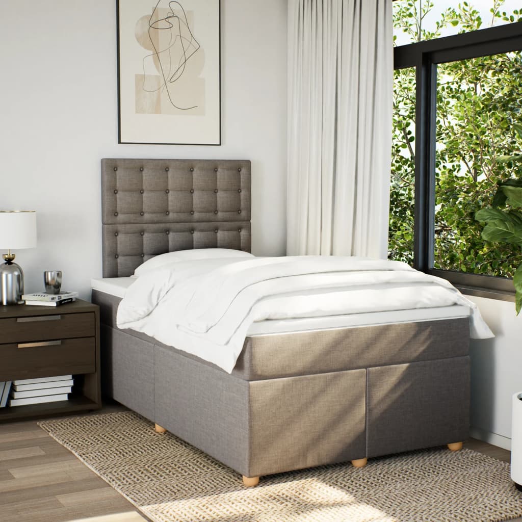 Giroletto a Molle con Materasso Tortora 120x200 cm in Tessuto | homemem39