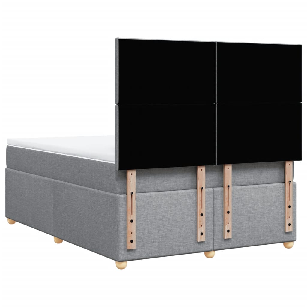 Giroletto a Molle con Materasso Grigio Chiaro 140x190cm Tessuto | homemem39