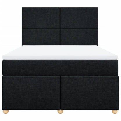 Giroletto a Molle con Materasso Nero 140x190 cm in Tessuto