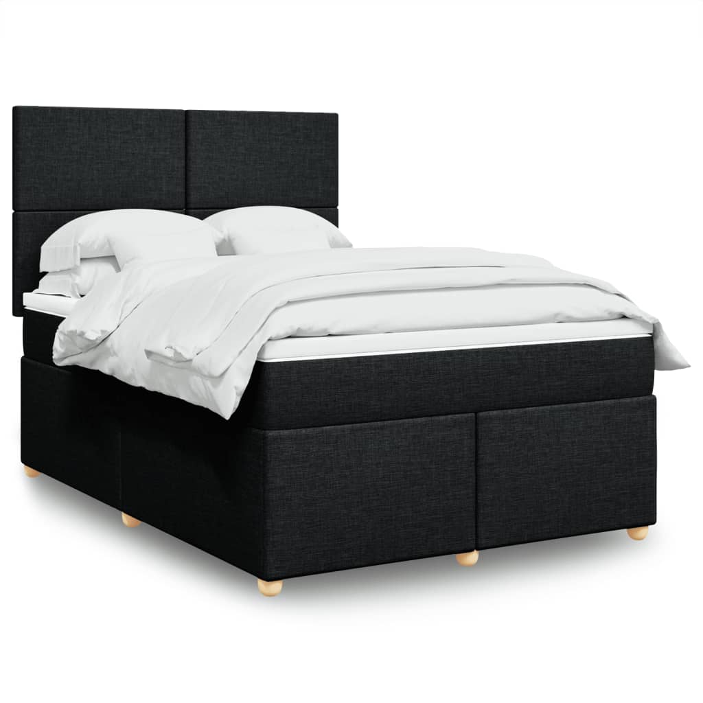 Giroletto a Molle con Materasso Nero 140x190 cm in Tessuto | homemem39