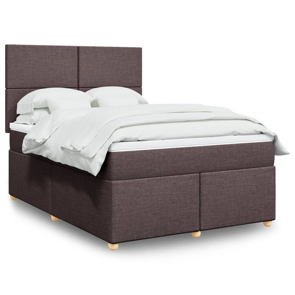 Giroletto a Molle con Materasso Marrone Scuro 140x190cm Tessuto | homemem39
