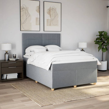 Giroletto a Molle con Materasso Grigio Chiaro 140x190cm Tessuto | homemem39
