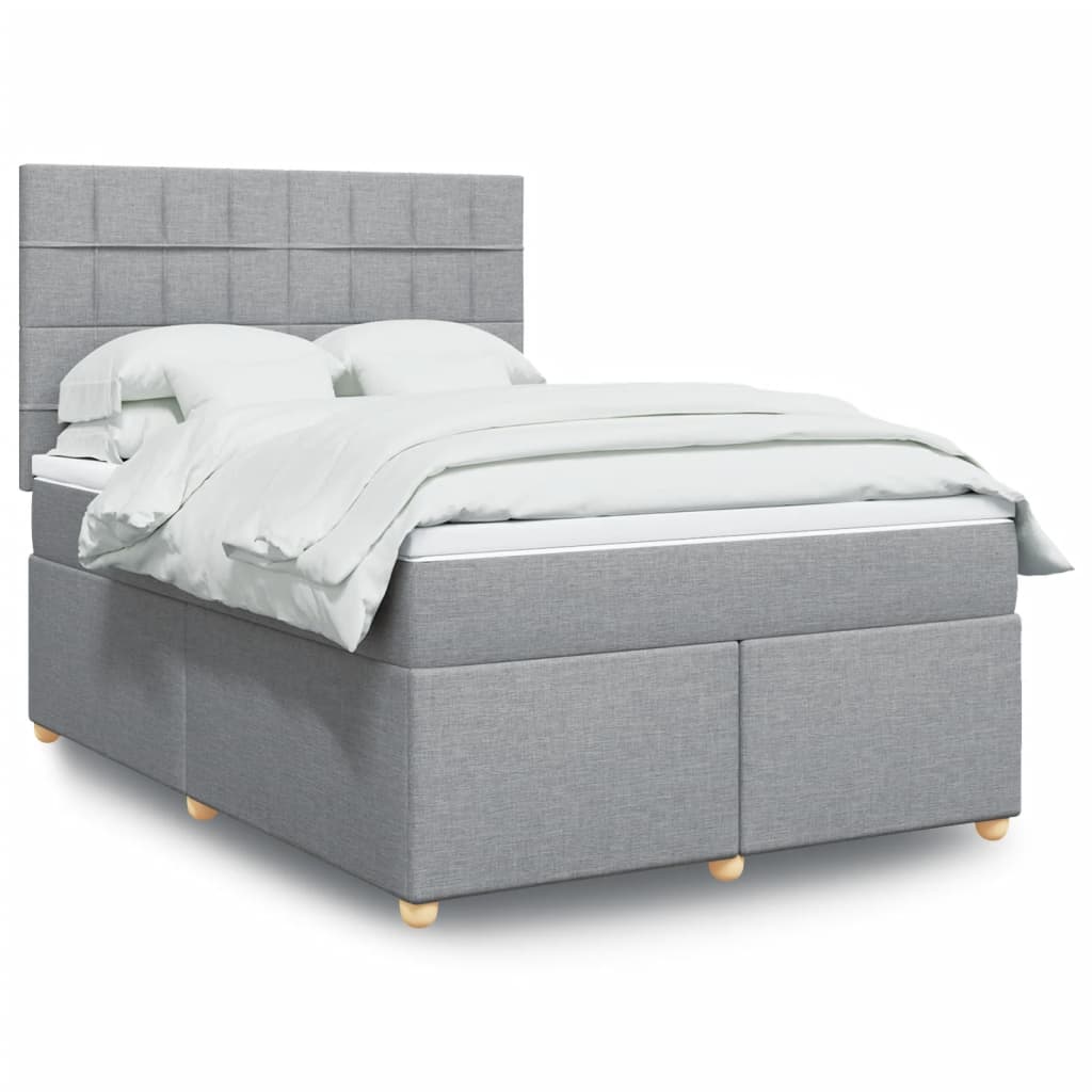 Giroletto a Molle con Materasso Grigio Chiaro 140x190cm Tessuto | homemem39
