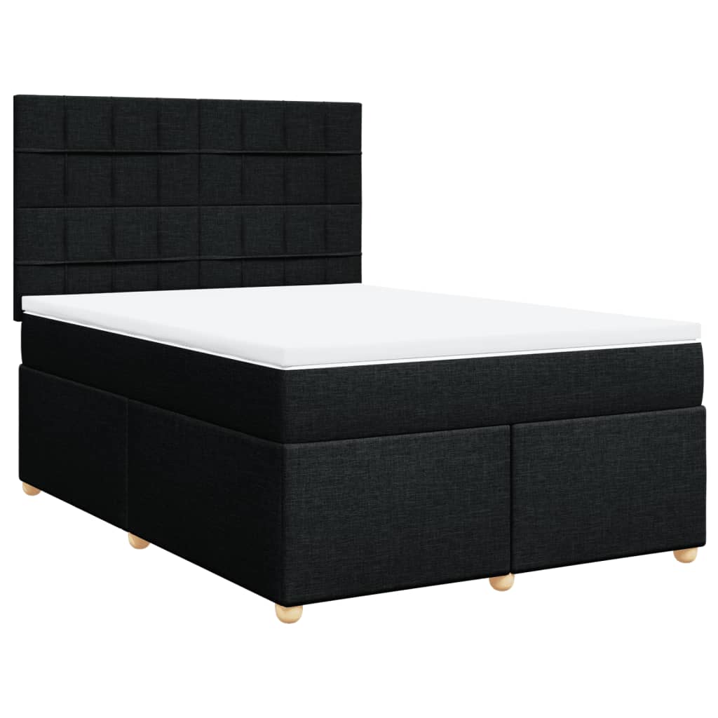 Giroletto a Molle con Materasso Nero 140x190 cm in Tessuto | homemem39