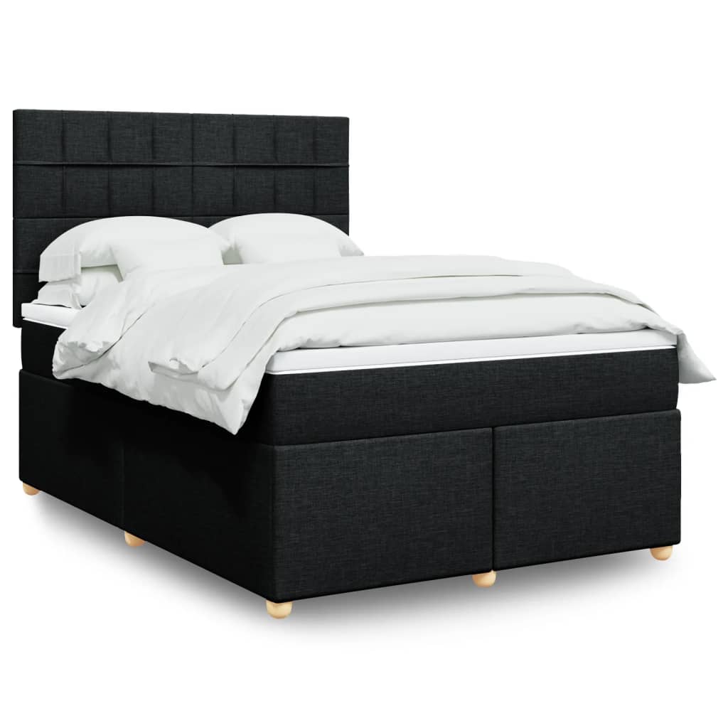 Giroletto a Molle con Materasso Nero 140x190 cm in Tessuto | homemem39