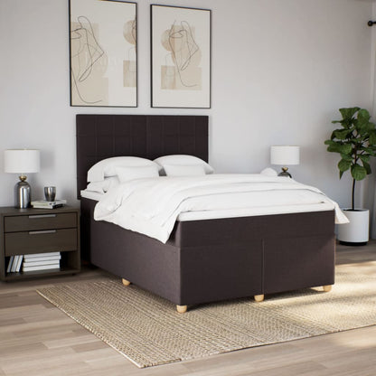 Giroletto a Molle con Materasso Marrone Scuro 140x190cm Tessuto | homemem39