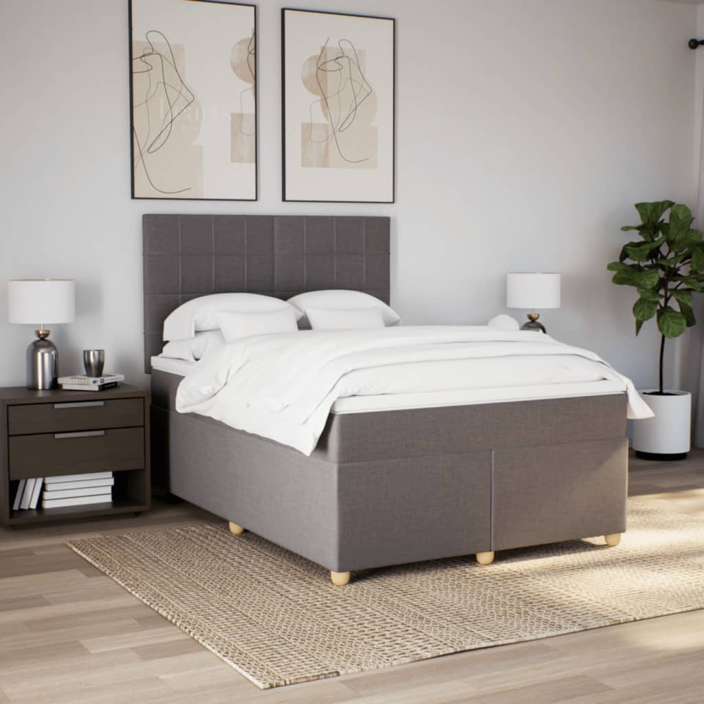 Giroletto a Molle con Materasso Tortora 140x190 cm in Tessuto | homemem39