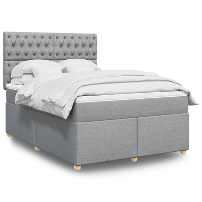 Giroletto a Molle con Materasso Grigio Chiaro 140x190cm Tessuto