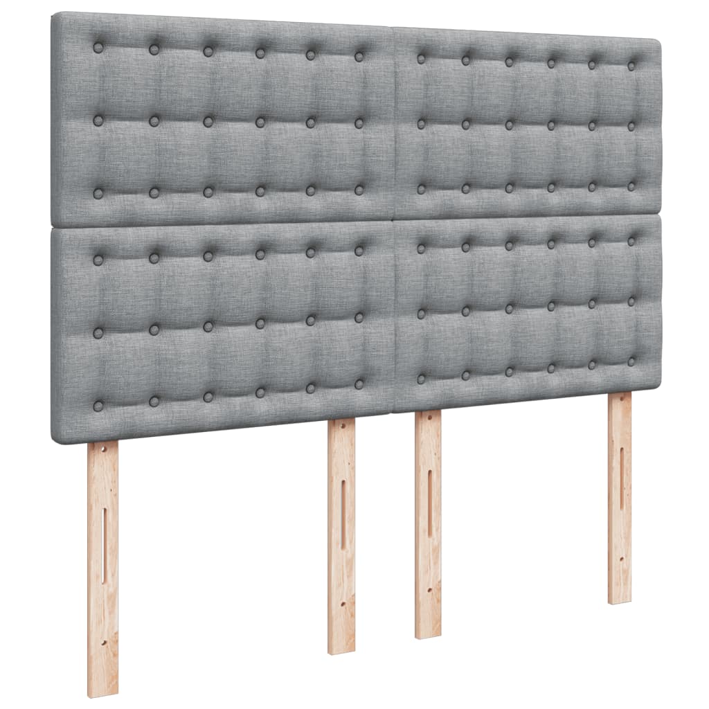 Giroletto a Molle con Materasso Grigio Chiaro 140x190cm Tessuto | homemem39
