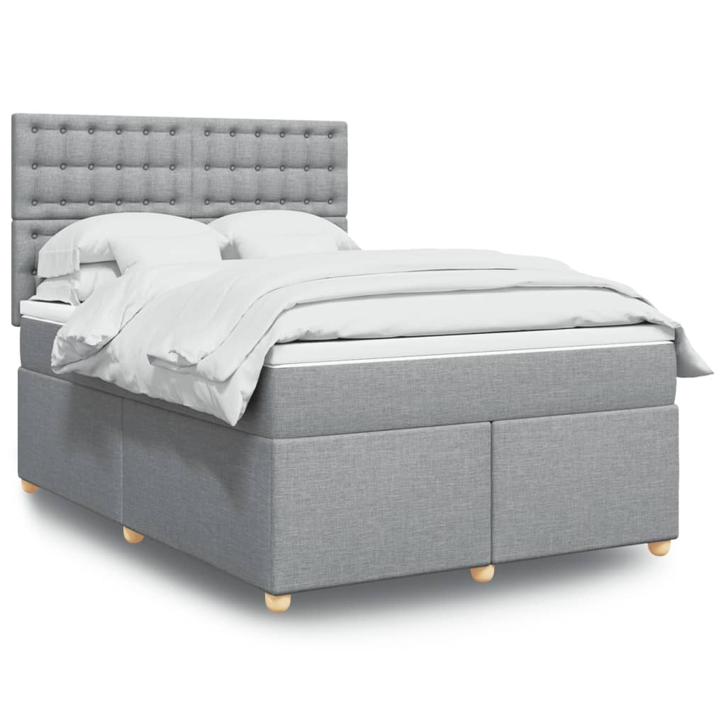 Giroletto a Molle con Materasso Grigio Chiaro 140x190cm Tessuto | homemem39