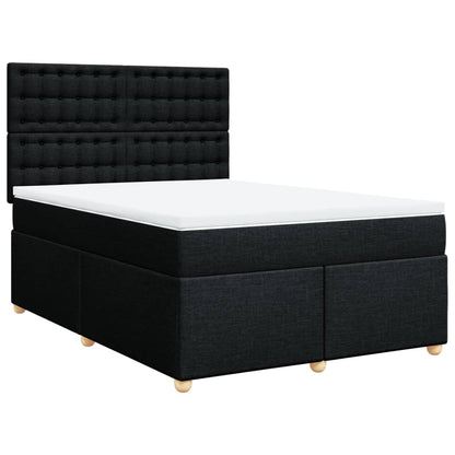 Giroletto a Molle con Materasso Nero 140x190 cm in Tessuto | homemem39