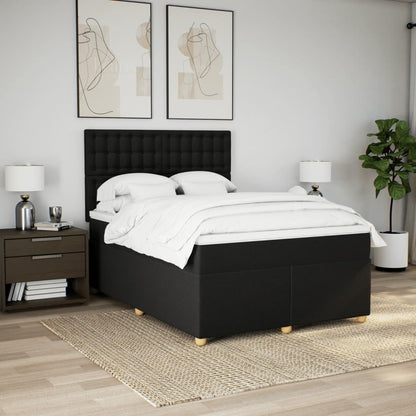 Giroletto a Molle con Materasso Nero 140x190 cm in Tessuto | homemem39