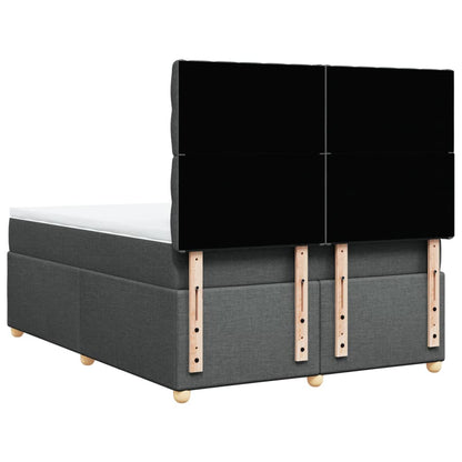 Giroletto a Molle con Materasso Grigio Scuro 140x200cm Tessuto - homemem39