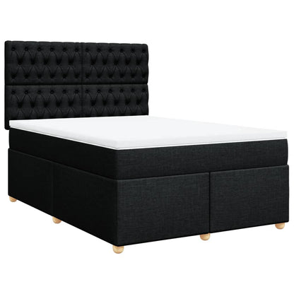 Giroletto a Molle con Materasso Nero 140x200 cm in Tessuto | homemem39