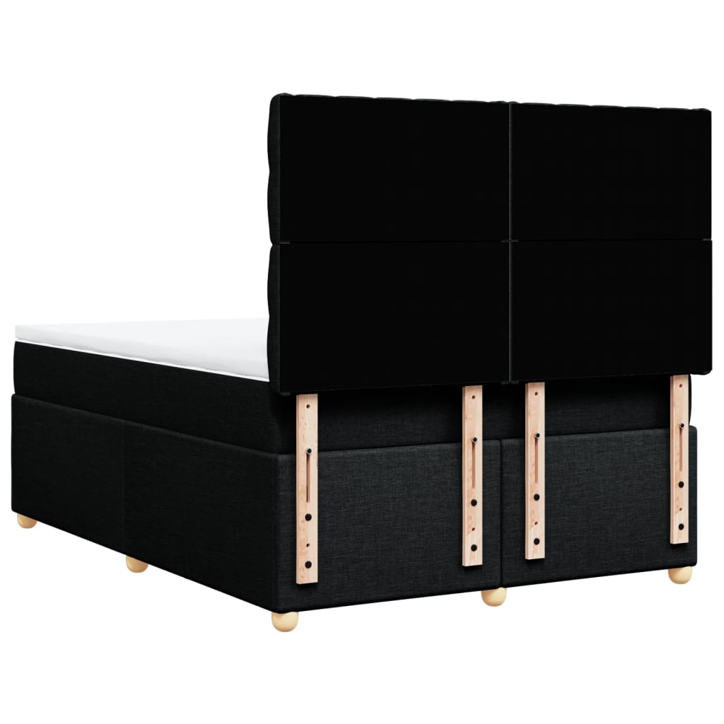 Giroletto a Molle con Materasso Nero 140x200 cm in Tessuto | homemem39