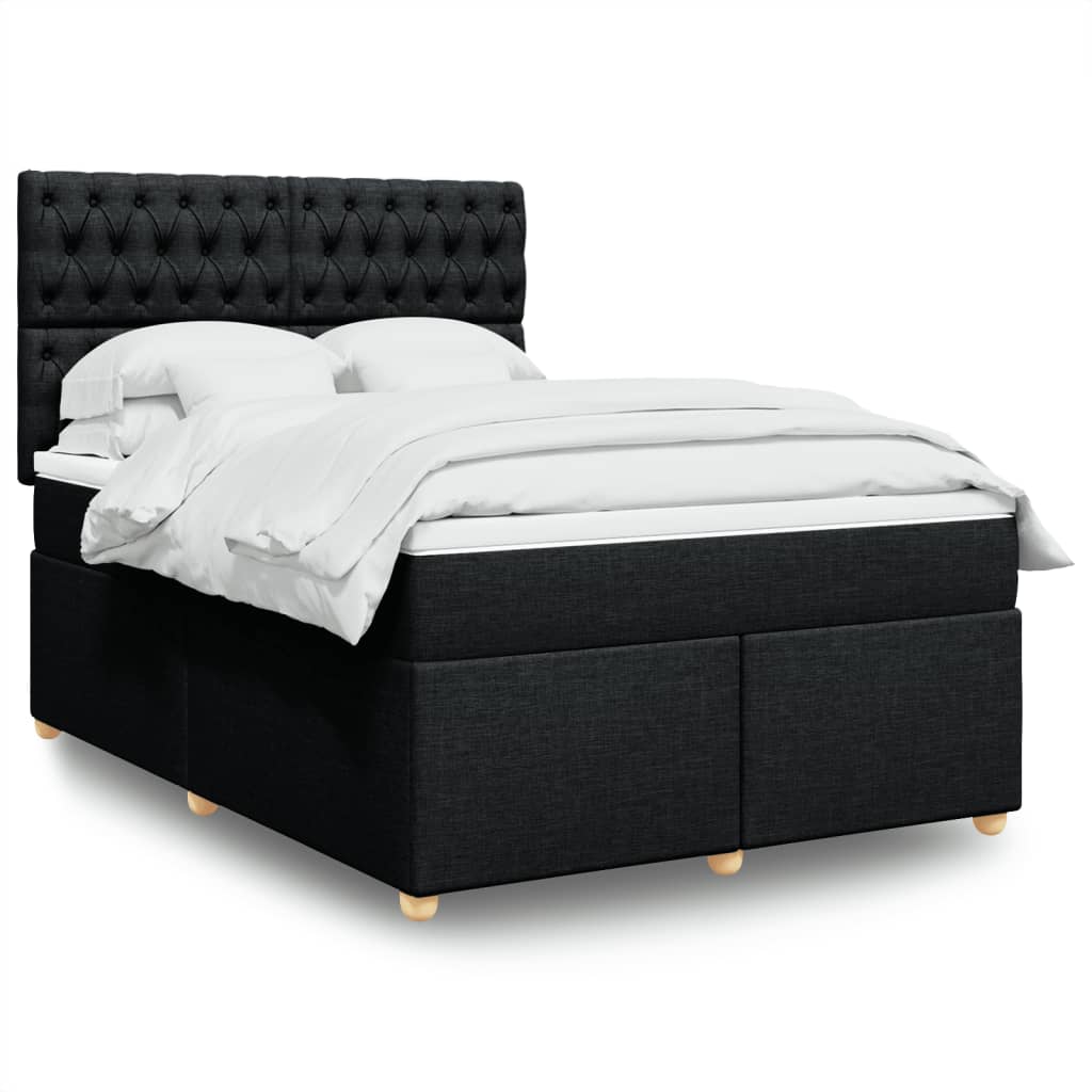 Giroletto a Molle con Materasso Nero 140x200 cm in Tessuto | homemem39