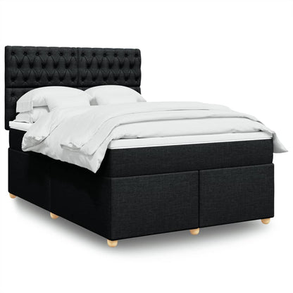 Giroletto a Molle con Materasso Nero 140x200 cm in Tessuto | homemem39