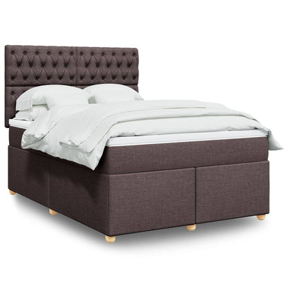 Giroletto a Molle con Materasso Marrone Scuro 140x200cm Tessuto | homemem39