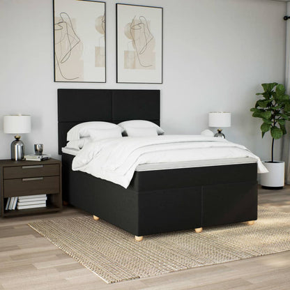 Giroletto a Molle con Materasso Nero 160x200 cm in Tessuto | homemem39