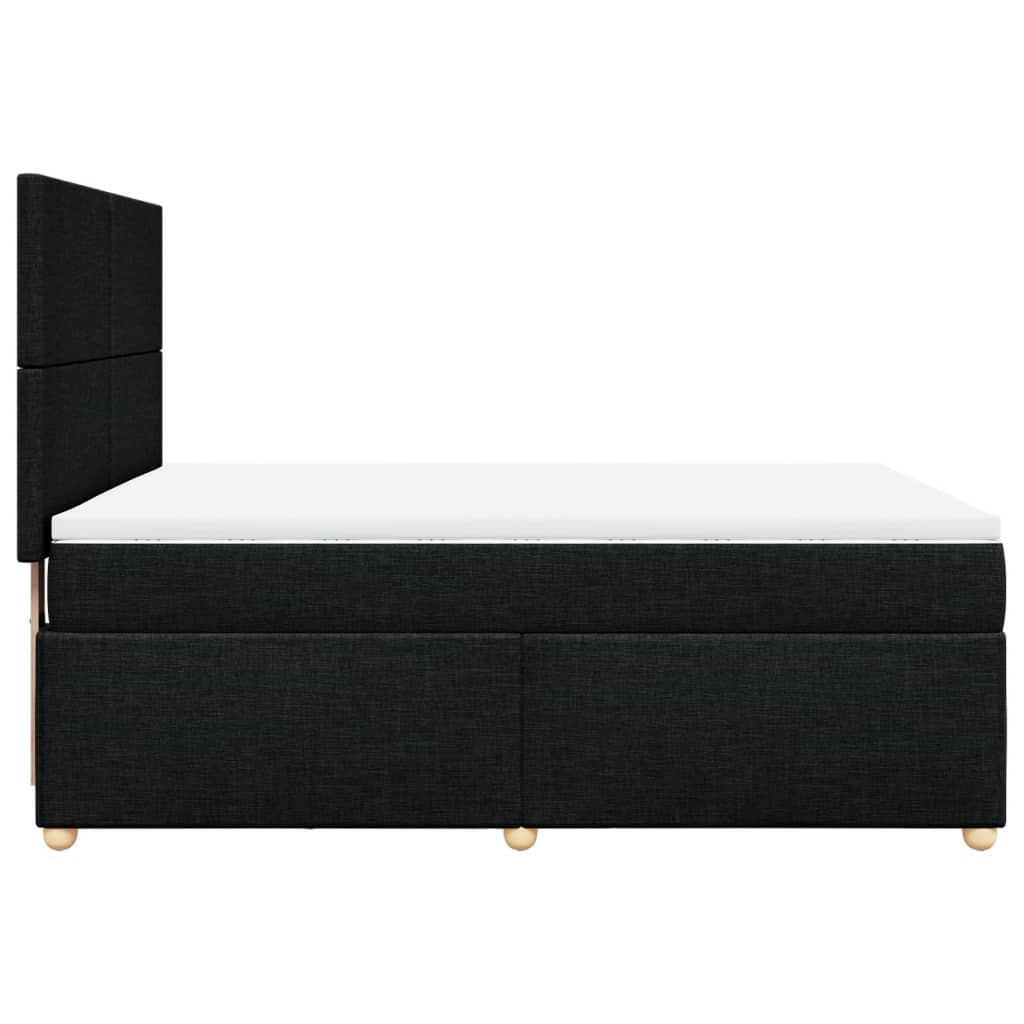 Giroletto a Molle con Materasso Nero 160x200 cm in Tessuto | homemem39