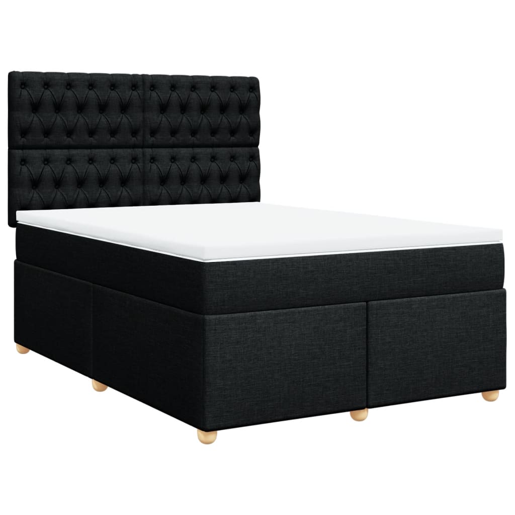 Giroletto a Molle con Materasso Nero 160x200 cm in Tessuto | homemem39