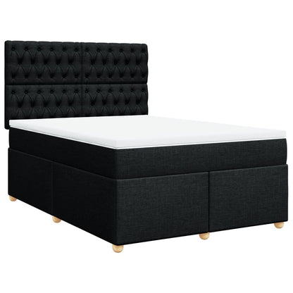 Giroletto a Molle con Materasso Nero 160x200 cm in Tessuto | homemem39