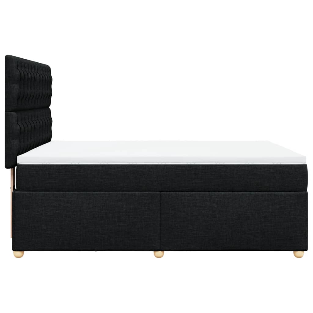 Giroletto a Molle con Materasso Nero 160x200 cm in Tessuto | homemem39