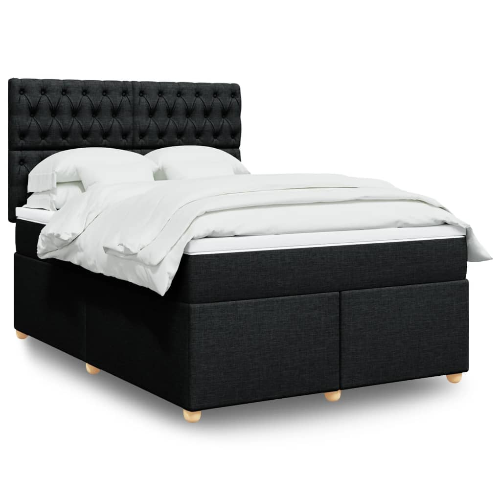 Giroletto a Molle con Materasso Nero 160x200 cm in Tessuto | homemem39