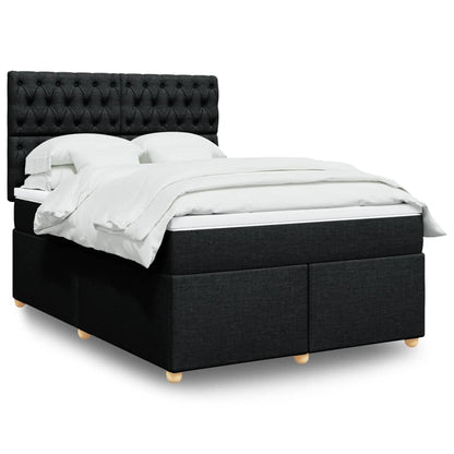 Giroletto a Molle con Materasso Nero 160x200 cm in Tessuto | homemem39