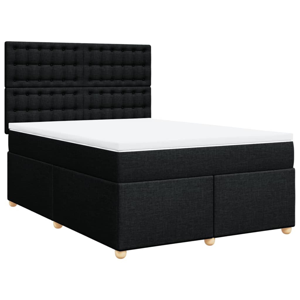 Giroletto a Molle con Materasso Nero 160x200 cm in Tessuto | homemem39