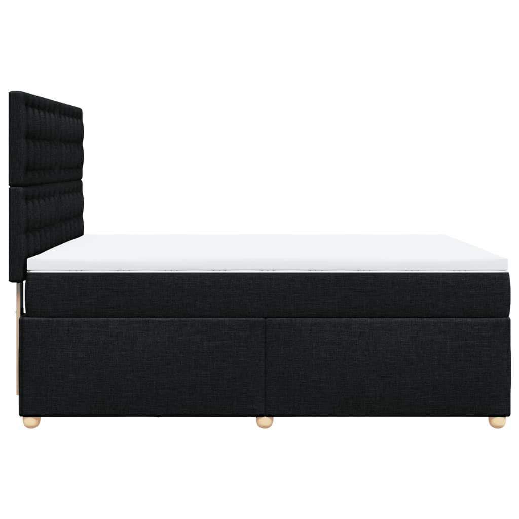 Giroletto a Molle con Materasso Nero 160x200 cm in Tessuto | homemem39