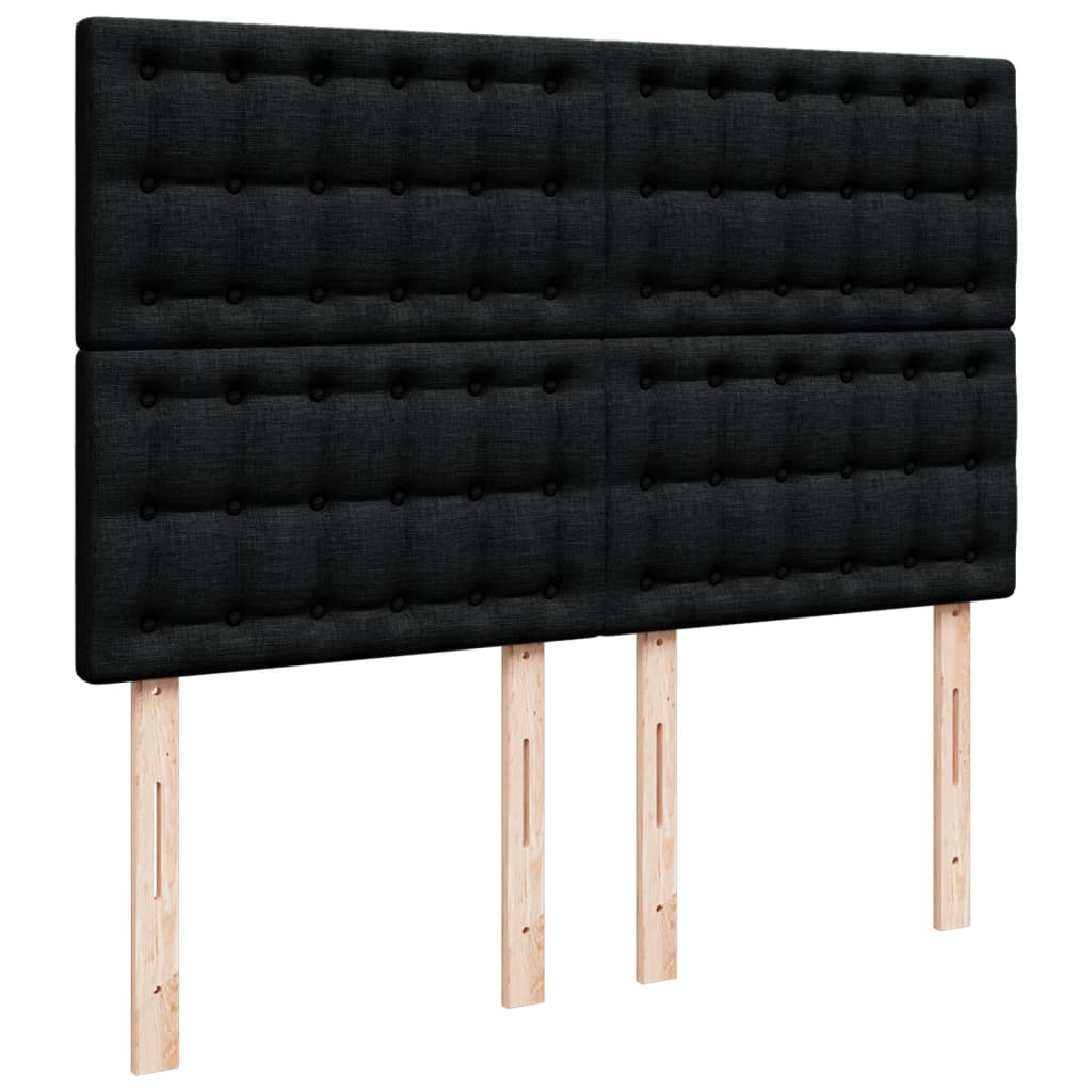 Giroletto a Molle con Materasso Nero 160x200 cm in Tessuto | homemem39