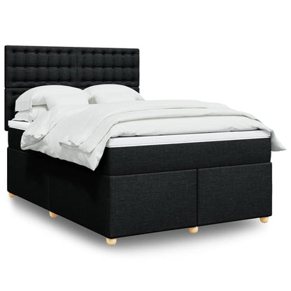 Giroletto a Molle con Materasso Nero 160x200 cm in Tessuto | homemem39