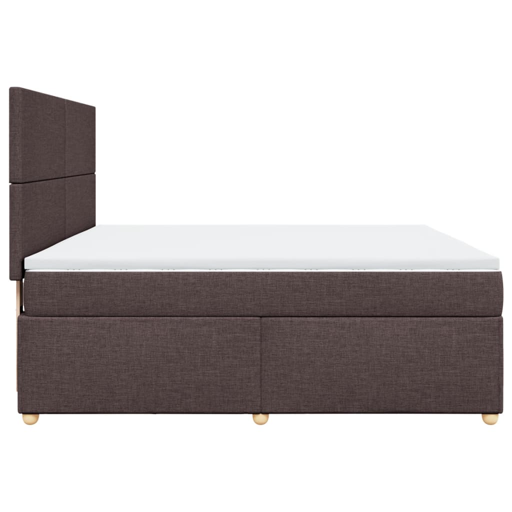 Giroletto a Molle con Materasso Marrone Scuro 180x200cm Tessuto | homemem39