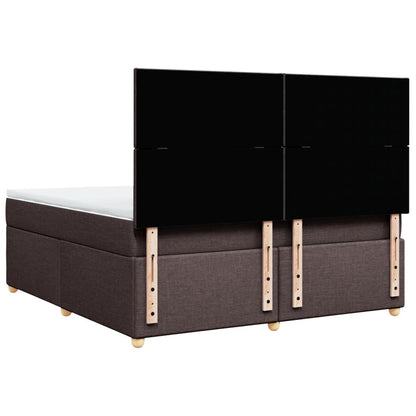 Giroletto a Molle con Materasso Marrone Scuro 180x200cm Tessuto | homemem39