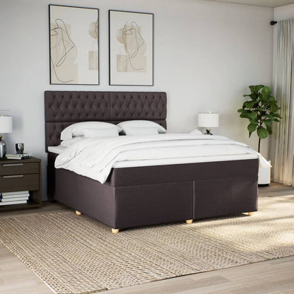 Giroletto a Molle con Materasso Marrone Scuro 180x200cm Tessuto | homemem39