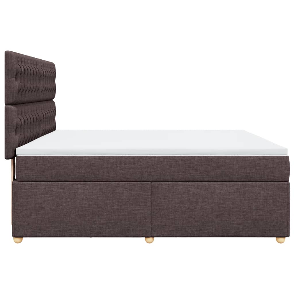 Giroletto a Molle con Materasso Marrone Scuro 180x200cm Tessuto | homemem39